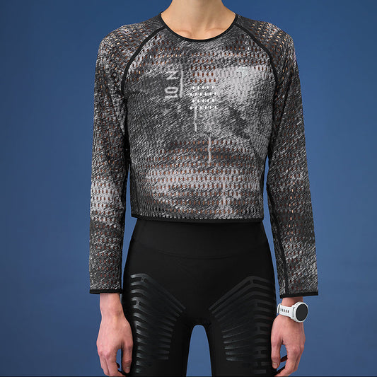 Women's N01 QiFlow TwinSkin Cropped Running Long Sleeve